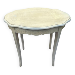 Sellette un tiroir couleur coquille d ?uf effet craquel table d appoint 1970