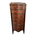 Semainier en bois de placage forme mouvemente et galbe, poque xxe sicle