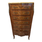 Semainier en bois de rose de style louis xv