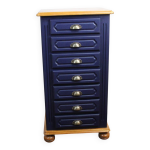 Semainier vintage 7 tiroirs bleu nuit 1960 france