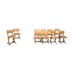 Série de 10 chaises enfant casala en bois clair vintage Série de 10 chaises enfant casala en bois clair vintage