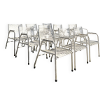S�rie de 10 fauteuils de jardin en m�tal perfor�s