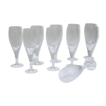 Srie de 10 fltes  champagne vintage en cristal