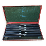 Srie 11 anciens couteaux bailly langres manches corne noirci vintage