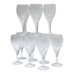 Srie de 12 verres  vin rouge vintage en cristal