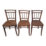 Srie de 3 chaises de bistrot sign thonet ancienne