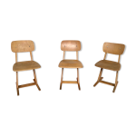 Srie de 3 chaises casala enfant vintage
