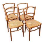 Srie 4 ancienne chaises bistrot bois assises cannes