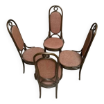 Srie de 4 anciennes chaises bistrot thonet en bois courb