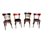 Srie de 4 chaises bistrot fischel modle crocodile 1930