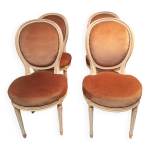 Serie de 4 chaises medaillon style louis xvi