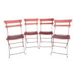 Serie de 4 chaises pliantes vintage de jardin