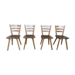 Srie de 4 chaises scandinave ou bistrot en bois vintage