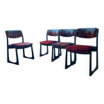 Série de 4 chaises self piétement luge Série de 4 chaises self piétement luge