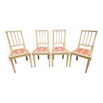 S�rie de 4 chaises de style louis xvi en bois laqu� gris