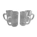 Srie de 4 chopes  bire de bistrot en verre souffl poque dbut xx me