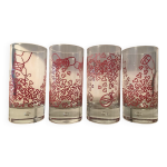 S�rie 4 verres vintage durobor pied bull�