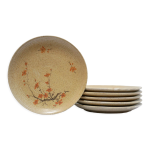 Srie de 6 assiettes  dessert vintage en porcelaine par la maison revol, france