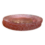 Srie de 6 assiettes plates roses rosaline