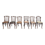 Srie de 6 chaises bistrot canne