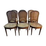 Srie de 6 chaises cannes de style louis xvi