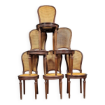 Série de 6 chaises raquettes style louis xvi en acajou vers 1880 Série de 6 chaises raquettes style louis xvi en acajou vers 1880