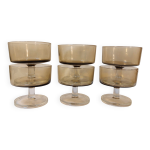 Srie de 6 coupes  champagne vintage luminarc modle sude verre fum