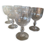 Srie de 6 grands verres  vin cristal baccarat modle ballon
