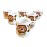 Srie de 6 mugs design mobil annes 70