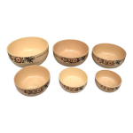 S�rie de 6 saladiers empilable � motif forale des ann�es 50 / 60