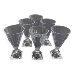 Srie de 6 verres en cristal d'arques modle pyramide 1988