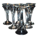 Srie de 6 verres  liqueurs ancien - forme tulipe vas en cristal taill 1900