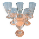 Srie de 6 verres  pied anciens dpareills