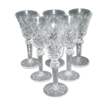 Série de 6 verres à pied en cristal taillé diamant 14. 5cm, cristallerie lorraine Série de 6 verres à pied en cristal taillé diamant 14. 5cm, cristallerie lorraine
