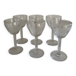 Serie de 6 verres a vin cuit porto decor de cerise grave annees 50 / 60