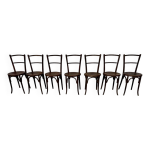 Série de 7 anciennes chaises bistrot baumann bois courbé assise ronde Série de 7 anciennes chaises bistrot baumann bois courbé assise ronde