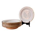 Srie de 7 assiettes anciennes en porcelaine de limoges