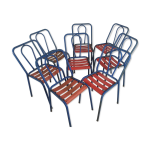 Srie de 8 chaises bistrot mtal