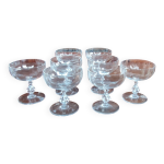 Srie de 8 grandes coupes  champagne en cristal