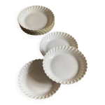Srie de 8 petites assiettes haviland porcelaine de limoges blanche les volutes