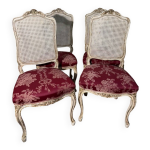 Srie de quatre chaises louis xv en bois laqu