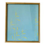 Srigraphie annes 80, cadre vitr bois dor