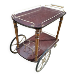 Servante desserte a roulante vintage laiton