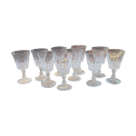 Service de 10 verres � pied en cristal taill� - france, circa 1950 - 197