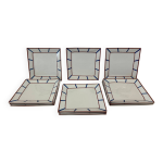Service de 12 assiettes basques carr�es en porcelaine la pile d assi