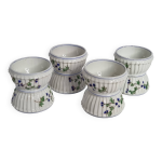 Service de 4 coquetiers anciens en porcelaine pillivuyt & cie, vers 1900