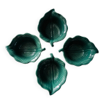 Service de 5 verrines feuilles vertes