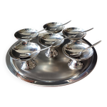 Service 6 coupes, plateau et cuillres  glace guy degrenne  ligne moderne