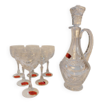 Service de 6 verres  vin et carafe en cristal de lorraine - modle grard