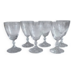 Service de 6 verres  vin en cristal